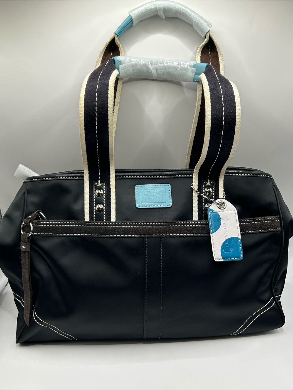 Coach Black Hampton Nylon Tote